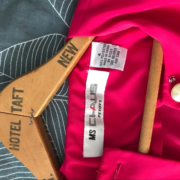[Vintage] Ms Chaus Hot Pink Dress w Matching Belt - Picture 5 of 8